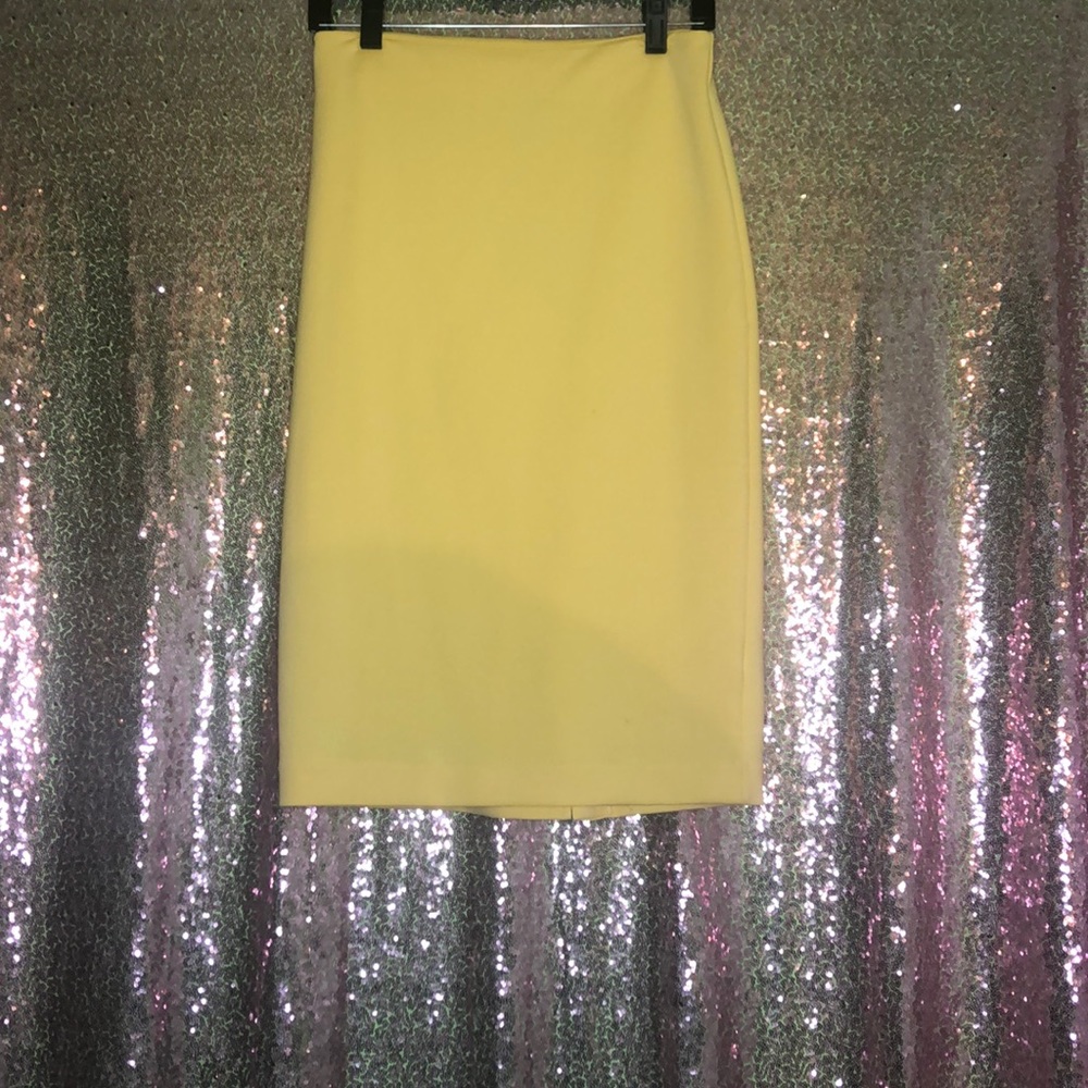 Bright Yellow Pencil skirt